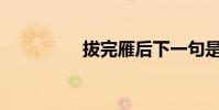 拔完雁后下一句是什么?