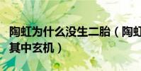 陶虹為什么沒生二胎(陶虹女兒一句話道出了其中玄機)