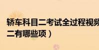 轎車科目二考試全過程視頻(轎車考駕照科目二有哪些項)
