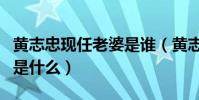 黃志忠現任老婆是誰(黃志忠與何音離婚原因是什么)