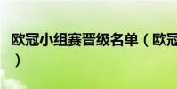 歐冠小組賽晉級名單(歐冠小組賽晉級幾個隊)