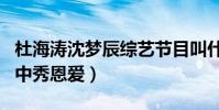 杜海濤沈夢辰綜藝節目叫什么(他倆綜藝節目中秀恩愛)