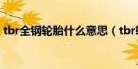tbr全鋼輪胎什么意思(tbr輪胎是什么意思)