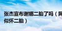 張杰宣布謝娜二胎了嗎(網曝謝娜小腹隆起疑似懷二胎)
