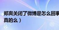 鄭爽關閉了微博是怎么回事(鄭爽回歸微博是真的么)