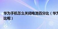 華為手機怎么關閉電池百分比(華為手機怎么關閉電池百分比呢)