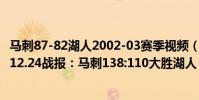馬刺87-82湖人2002-03賽季視頻(2021-2022NBA常規賽12.24戰報:馬刺138:110大勝湖人)