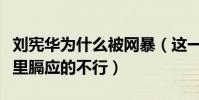 劉憲華為什么被網暴(這一件事就讓網友們心里膈應的不行)