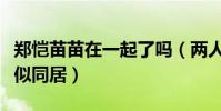 鄭愷苗苗在一起了嗎(兩人一起回公寓被拍疑似同居)