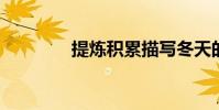 提煉積累描寫冬天的四字詞