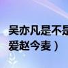 吳亦凡是不是喜歡趙今麥（吳亦為什么那么寵愛趙今麥）