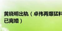 黃曉明出軌(卓偉再爆猛料!黃曉明婚內出軌已離婚)