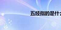 五經指的是什么?