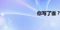 你寫了誰?