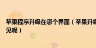 蘋果程序升級在哪個界面(蘋果升級后為什么應用程序會不見呢)