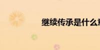 繼續傳承是什么意思?