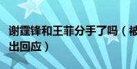 謝霆鋒和王菲分手了嗎(被曝劈腿嫩模英皇給出回應)