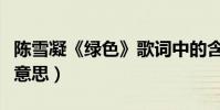 陳雪凝《綠色》歌詞中的含義(表達的是什么意思)