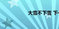 大雪不下雪 下一句