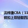 沈梓捷CBA（11月07日CBA常規賽戰報：沈梓捷起飛單臂劈扣上雙輕取四川）