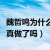 魏哲鳴為什么不紅（魏哲鳴與徐若晗真的假戲真做了嗎）