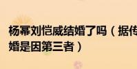 楊冪劉愷威結婚了嗎(據傳兩人當初之所以離婚是因第三者)