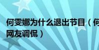 何雯娜為什么退出節目(何雯娜微博聲明引發網友調侃)