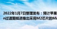 2022年1月7日整理發布:預計蘋果今年將持續AppleSilicon過渡期挺進推出采用M2芯片的Mac計算機