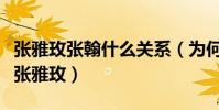張雅玫張翰什么關系(為何張翰的作品里都有張雅玫)