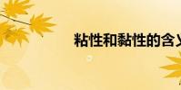 粘性和黏性的含義區別