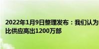 2022年1月9日整理發布:我們認為12月份季度iPhone需求比供應高出1200萬部