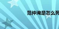 范仲淹是怎么死的?