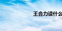 王合力讀什么?
