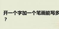 開一個字加一個筆畫能寫多少字?你什么意思?