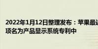 2022年1月12日整理發布:蘋果最近向專利商標局提交的一項名為產品顯示系統專利中