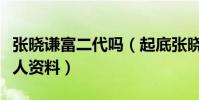 張曉謙富二代嗎(起底張曉謙的家世背景和個人資料)