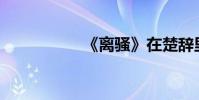 《離騷》在楚辭里嗎?
