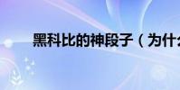 黑科比的神段子(為什么要黑科比)