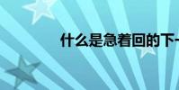 什么是急著回的下一句話?