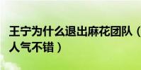 王寧為什么退出麻花團隊(多次登上春晚的他人氣不錯)