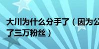 大川為什么分手了(因為公布戀情大川一天掉了三萬粉絲)