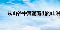 從山谷中奔涌而出的山洪變成了比喻句
