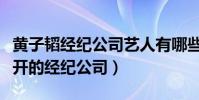 黃子韜經紀公司藝人有哪些(黃子韜什么時候開的經紀公司)