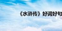 《水滸傳》好詞好句札記節選