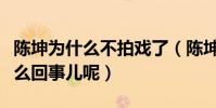 陳坤為什么不拍戲了(陳坤的資源都沒了是怎么回事兒呢)