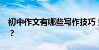 初中作文有哪些寫作技巧 如何提高作文分數?