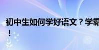 初中生如何學好語文?學霸以前就是這么學的!