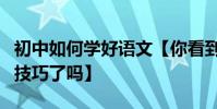 初中如何學好語文【你看到最有效的語文學習技巧了嗎】