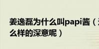姜逸磊為什么叫papi醬(這其中到底有著怎么樣的深意呢)