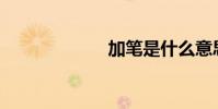 加筆是什么意思?